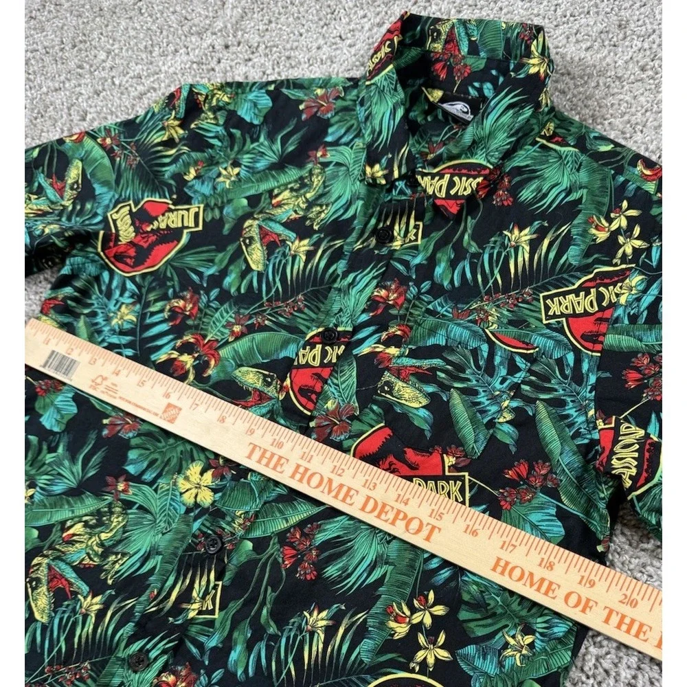 Jurassic World Jurassic Park Boys Hawaiian Shirt All Over Dinosaur Print XXL‎